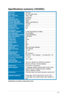 Page 25
3-11
ASUS	VE205/VE245/VE246	Series	LCD	Monitor	

Specifications	summary	(VE205D)
Panel.TypeTFT 	LCDPanel.size20"	(16:9)	wide	screenMax...Resolution1600	x	1900
Pixel.pitch0.2768	mmBrightness.(Typ.)250	cd/m2
Contrast.Ratio.(Typ.)1000:1Contrast.Ratio.(Max.)50000:1	(with	 ASCR	on)Viewing.angle(H/V).CR>10170˚/160˚Display.colors16.7	MResponse.time5	msSPLENDID™.Video.EnhancementYes
SPLENDID™.selection5	video	preset	modes	(by	hotkey)Auto.adjustmentYes	(by	hotkey)Color.temperature.selection5	color...