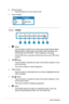 Page 101-4Chapter 1: Product Introduction
6.  Power Button:
•	Press	this	button	to	turn	the	monitor	on/off.
7. Power Indicator
StatusDescription
  BlueON
  AmberStandby	mode
  OFFOFF
1.4.1.3   VH208S
4571236
1.  Button:
•	Use	this	hotkey	to	switch	from	six	video	preset	modes	(Scenery	Mode,	
Standard	Mode,	Theater	Mode,	Game	Mode,	Night	View	Mode,	and	
sRGB	Mode)	with	SPLENDID™	Video	Intelligence	Technology.	
•	Exit	the	OSD	menu	or	go	back	to	the	previous	menu	as	the	OSD	menu	
is active.
2.   Button:
•	Press...