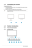 Page 81-2Chapter	1:	Product	Introduction
1.3 Assembling the monitor 
To assemble the monitor:
1. Connect the base with the monitor. A click indicates that the base has b\
een 
connected successfully.
2.	 Adjust	the	monitor	to	the	angle	that	is	most	comfortable.
We recommend that you cover the table surface with soft cloth to prevent\
 
damage	to	the	monitor.
 
21
1.4 Monitor introduction
1.4.1  Front of the LED monitor
1.4.1.1   VW199T/VW199S
123456
  