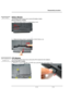 Page 2               Disassembly procedure 
                                                                                        
 
                                   
                                   2 - 2                               V1.0   
 
Battery Module 
The illustration below shows how to remove the battery module.   
Remove Battery module   
1．Slide the battery latch 1 to open battery lock 
 
2．Slide the battery latch 2 and pull the whole battery out. 
 
 
CPU Module 
The illustrations below...