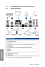 Page 742-12
2.3 Motherboard rear and audio connections
2.3.1  Rear I/O connection
* and ** :   Refer to the tables on the next page for LAN port LEDs, and\
 audio port definitions.
Rear panel connectors
1. PS/2 Keyboard/Mouse combo port
2. Optical S/PDIF OUT port 
3. VGA port
4. Intel® USB 3.0 ports 3 and 4. Lower port supports USB BIOS Flasback feature.
5. LAN (RJ-45) port*
6. Intel® USB 2.0 ports 7 and 8. Upper port supports the KeyBot feature.
7. HDMI port
8. DVI port 
9. USB BIOS Flashback button
10. Intel®...