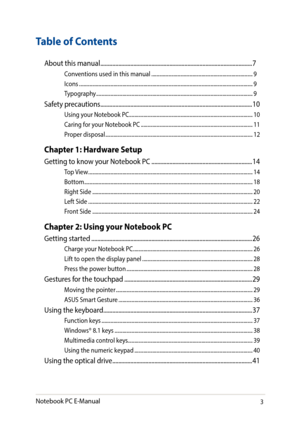 Page 33
Table of Contents
About this manual ........................................................................\н.............................7
Conventions used in this manual ........................................................................\н.....9Icons ........................................................................\н............................................................9Typography...