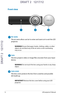 Page 12
1LED projector E-Manual

DRAFT 2   12/17/12
DRAFT 2   12/17/12

DRAFT 2   12/17/12

Front view
120o
AV-IN
Air vents
The air vents allow cool air to enter and warm air to exit the LED 
projector.
WARNING! Ensure that paper, books, clothing, cables, or other 
objects do not block any of the air vents or else overheating 
may occur.
Lens
The lens projects video or image files onscreen from your input 
device.
WARNING! Do not touch the lens using your hands or any sharp 
object.
Lens cover
The lens...