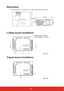 Page 7267
Dimensions
315.24 mm (W) x 97.7 mm (H)  x 227.93 mm (D) (Excluding extrusions)
Ceiling mount installation
Tripod mount installation
227.93
97.7 315.24
60.8763.62
1.45
198.10
Ceiling mount screws:
M4 x 8 (Max. L = 8 mm)
Unit: mm
13.00
27.13
Unit: mm 