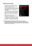 Page 3023
Switching input signal
The projector can be connected to multiple 
devices at the same time. However, it can only 
display one full screen at a time.If you want the projector to automatically search 
for various signals, please confirm that the  Auto 
Quick Search function in the Source menu is 
switched ON.
You may also press the source selection button 
on the remote control or search for available input 
signals to manually select the desired signals.
1.  Press [Source] to display the source...