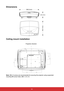 Page 5952
Dimensions
Ceiling mount installation
Projection direction
Note: M6L12 screws are recommended for securing the projector using suspende\
d 
mounting M6 screw holes. (M6 / L12 x 4)  