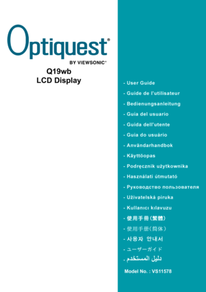 Page 1Q19wb
LCD Display
Model No. : VS11578
 