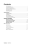 Page 2ViewSonicVG2227wm
Contents
TCO Information .......................................................................................... i
Compliance Information.............................................................................. 1
Important Safety Instructions ...................................................................... 2
Declaration of RoHS Compliance ............................................................... 3
Copyright Information...