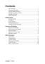 Page 2ViewSonicVG930m
Contents
TCO Information .......................................................................................... i
Compliance Information.............................................................................. 1
Important Safety Instructions ...................................................................... 2
Declaration of RoHS Compliance ............................................................... 3
Copyright Information...