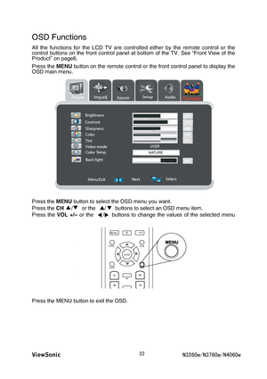 Page 24
9LHZ6RQLF1Z1Z1Z
15&(WPEVKQPU
#NN VJG HWPEVKQPU HQT VJG .%& 68 CTG EQPVTQNNGF GKVJGT D[ VJG T GOQVG EQPVTQN QT VJG
EQPVTQNDWVVQPUQPVJGHTQPVEQPVTQNRCPGNCVDQVVQOQHVJG68 5GGQ(TQPV8KGYQHVJG
2TQFWEVRQPRCIG
2TGUUVJG /07DWVVQPQPVJGTGOQVGEQPVTQNQTVJGHTQPVEQPVTQNRCPGNVQFKU RNC[VJG
15&OCKPOGPW
2TGUUVJG /07DWVVQPVQUGNGEVVJG15&OGPW[QWYCPV
2TGUUVJG...