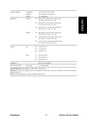 Page 35
9LHZ6RQLF1Z1Z1Z
5VQTCIGEQPFKVKQPU u%VQu%
u(VQu(
VQ
PQEQPFGPUCVKQP
6QOGVGTU
6GORGTCVWTG
*WOKFKV[
#NVKVWFG
&KOGPUKQPU 2J[UKECN OO
9ZOO
*ZOO
&
R
9ZR
*ZQ
&
OO
9ZOO
*ZOO
&
R
9ZR
*ZR
&
OO
9ZOO
*ZOO
&
R
9ZR
*ZR
&
9GKIJV 0GV
4GIWNCVKQPU (%%$E7.%$01/
2QYGTUCXKPIOQFGU#EVKXG1HH...