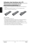 Page 27Utilisation des fonctions de la TV
V iewS onic                                                      21                                                                   VT2230
Veuillez contacter léquipe de service ViewSonic à : http://www.ViewSonic.com ou nous appeler au : United States 1-800-688-6688, Canada 1-866-463-4775
Français
Télécommande et commandes de la TV
Insérer les piles de la télécommande
1.  Enlevez le couvercle du compartiment à pile en appuyant puis en tirant le bouton sur le...