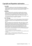 Page 83
Copyright and Regulation information 79
Copyright and Regulation information
Copyright
Copyright 2010. All rights reserved. No part of this publication may be reproduced, 
transmitted, transcribed, stored in a retrieva l system or translated into any language or 
computer language, in any form or by any m eans, electronic, mechanical, magnetic, optical, 
chemical, manual or otherwise, without  the prior written permission of ViewSonic 
Corporation.
Disclaimer
ViewSonic Corporation makes no representati...