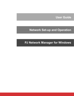 Page 6User Guide
Network Set-up and Operation
PJ Network Manager for Windows 