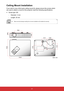 Page 5857
If you wish to use a third party ceiling mount kit, please ensure the screws which 
VSHFL¿FDWLRQV
yScrew type: M3
- Diameter: 3 mm
- Length: 25 mm
 Please note that damage resulting from incorrect installation will invalidate the warranty.
Ceiling Mount Installation
ViewSonic
MENULAMPSOURCE
TEMP
214.00
170.60
51.2025.89
78.63
41.0061.00
53.1361.88
Unit: mm 