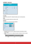 Page 3837
SCREEN | Geometry
PC Mode
Enable RJ45 control with PC software that allows user to control geometr\
y.
Warp
Enable the Geometry function and control by OSD.
Keystone
This allows you to correct the keystone distortion.
 
` Horizontal: Press the ◄ or ► to adjust the keystone horizontally and make a 
squarer image.
 
` Vertical: Press the ◄ or ► to adjust the keystone vertically and make a squarer 
image.
Resolution Degrees of keystone Correction
Horizontal Vertical
XGA+/- 40 +/- 40  