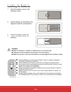 Page 18EN-13
 13
Installing the Batteries
1. Open the battery cover in the 
direction shown.
2. Install batteries as indicated by the 
diagram inside the compartment.
3. Close the battery cover into 
position.
Caution
 Risk of explosion if battery is replaced by an incorrect type.
 Dispose of used batteries according to the instructions.
 
Make sure the plus and minus terminals are correctly aligned when loading a battery.
Keep the batteries out of the reach of children. There is a danger of death by...