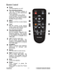 Page 14
ViewSonic7PJD6220/PJD6230/PJD6240Remote Control
Power
Turn the projector on or off.
Four directional buttons
-Use four directional buttons to
select items or make adjustments
to your selection.
- The right button acts as Blank 
Screen function. Cut off the screen 
temporarily. Press again to cancel 
the Blank Screen function.
MENUDisplay or exit the on-screen display
menus.Laser
Aim the remote at the viewing
screen, press and hold this button
to activate the laser pointer.
Four directional buttons...