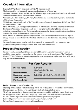 Page 5iv
Copyright Information
&RS\ULJKW