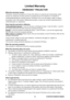 Page 32
ViewSonic26PJ557DC/PJ559DC/PJ560DC

Limited Warranty
VIEWSONIC® PROJECTOR
What the warranty covers: 
ViewSonic warrants its products to be free from defects in material and w\
orkmanship, under 
normal use, during the warranty period. If a product proves to be defect\
ive in material or 
workmanship during the warranty period, ViewSonic will, at its sole option, repair or replace 
the product with a like product. Replacement product or parts may includ\
e remanufactured or 
refurbished parts or...