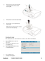 Page 39
32ViewSonic	 PJ588D/PJ568D/PJ508D

3.Remove the two screws from the lamp module [A] and then lift the module handle up [B].
4.Pull up firmly to remove the lamp module.
5.Reverse Steps 1 to 4 to install the new lamp module.   Note: The lamp module should be oriented as shown here when replacing.
Resetting the Lamp
After	replac ng	the	lamp,	reset	the	lamp	hour	counter	to	zero.	Refer	to	the	follow  ng:
1.Press the Menu button to open the Main menu.
2.Press the cursor  button to move to the...