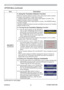 Page 54ViewSonic
49PJ758/PJ759/PJ760
Item Description
SECURITY
(continued)
4. Using the Transition Detector Function
While the Transition Detector function is ON, when power switch is started 
to supply to the projector, it might react as below.
• Transition Detector alarm shown below might appear on screen, if the 
projector has been moved or re-installed.
• Transition Detector alarm might appear on screen, if the MIRROR setting 
has been changed.
• Keystone adjustment feature has been prohibited as long as...