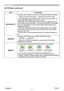 Page 42
PJ1173ViewSonic37

SETUP Menu
ItemDescription
KEYSTONE 
Using the ▲/▼ buttons corrects the horizontal keystone distortion.
Shrink the right of the image ó Shrink the left of the image
• The adjustable range of this function will vary among inputs. For some input, this function may not work well.• When the zoom adjustment is set to the TELE (telephoto focus), this function may be excessive. This function should be used when the zoom adjustment is set to the full WIDE (wide-angle focus) whenever...