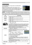 Page 43
PJ1173ViewSonic38

AUDIO Menu
AUDIO Menu
From the AUDIO menu, items shown in the table below 
can be performed.
Select an item using the ▲/▼ cursor buttons on the 
projector or remote control, and press the ► cursor button 
on the projector or remote control, or ENTER button on 
the remote control to execute the item. Then perform it 
according to the following table.
ItemDescription
VOLUMEUsing the ▲/▼ buttons adjusts the volume.High ó Low
TREBLEUsing the ▲/▼ buttons adjusts the treble level.High ó...