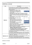 Page 46
PJ1173ViewSonic4

SCREEN Menu
ItemDescription
MyScreen
This item allows you to capture an image for use as a MyScreen image which can be used as the BLANK screen and START UP screen. Display the image you want to capture before executing the following procedure..  Selecting this item displays a dialog titled “MyScreen”. It will ask you if you start capturing an image from the current screen.Please wait for the target image to be displayed, and press the ENTER button on the remote control when...