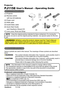 Page 6
Projector
PJ1158 User's Manual – Operating Guide
Contents	of	package
(1)	Projector
(2)	Remote	control
						wth	two	AA	batteres
(3)	Power	cord
(4)	RGB	cable
(5)	 Audo/V deo	cable
(6)	Quck	Start	Gude
						and	V ewSonc	Wzard	CD
(7)	Lens	cover,	Rvet	and	Strap
NOTE 		•	Keep	the	orgnal	packng	materals	for	future	reshpment.	For	movng	the	
projector,	be	sure	to	use	the	orgnal	packng	materals.	Use...