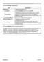 Page 160
155
ViewSonic
  Pro9500
Item Description
SNMP Port Configures the SNMP port.
Port open Click the [Enable] check box to use SNMP.
Trap address Configures the destination of the SNMP Trap in IP format.
• The address allows not only IP address but also domain 
name if the valid DNS server is setup in the 
Network 
Settings. The maximum length of host or domain name is up 
to 255 characters.
Download MIB file Downloads a MIB file from the projector.
Network Bridge Port Configures the Bridge port number....