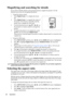 Page 30Operation 26
Magnifying and searching for details
If you need to find the details on the projected picture, magnify the picture. Use the 
direction arrow keys for navigating the picture.
• Using the remote control
1. Press Digital Zoom +/- to display the Zoom 
bar.
2. Press Digital Zoom + to magnify the center of 
the picture. Press the key repeatedly until the 
picture size is suitable for your need.
3. Use the directional arrows ( ,  ,  ,  ) on 
the projector or remote control to navigate the...