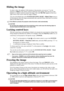 Page 4136
Hiding the image
In order to draw the audience's full attention to the presenter, you can use   on the 
projector or Blank on the remote control to hide the screen image. Press any key on the 
projector or remote control to restore the image. The word 'BLANK' appears at the lower 
right corner of the screen while the image is hidden.
You can set the blank time in the 
SYSTEM SETTING: BASIC > Blank Timermenu to
let the projector return the image automatically after a period of time when...