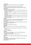 Page 33 26
Auto Keystone
Automatically correct distorted images resulting from an angled projection.
Keystone
Manually correct distorted images resulting from an angled projection.
• When adjusting the Keystone, Auto Keystone will be set at Off automatically.
Aspect Ratio
Select how the picture fits on the screen:
• Auto:Scales an image proportionally to fit the projectors native resolution in its
horizontal or vertical width.
• 4:3:Scales an image so that it is displayed in the center of the screen with a 4:3...