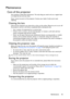 Page 45Maintenance 45
Maintenance
Care of the projector
Your projector needs little maintenance. The only thing you need to do on a regular basis 
is to keep the lens and case clean.
Never remove any parts of the projector. Contact your dealer if other parts need 
replacing.
Cleaning the lens
Clean the lens whenever you notice dirt or dust on the surface. Please be sure to turn off 
the projector and let it cool down completely before cleaning the lens.
•  Use a canister of compressed air to remove dust. 
•  If...