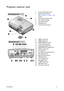 Page 9Introduction9
Projector exterior view
1. Lamp compartment cover
2. External control panel 
(See Projector on page 11 for 
details.)
3. Focus ring and Zoom ring
4. Vent (cool air intake)
5. Lens cap & string
6. Projection lens
7. Front IR remote sensor
8. HDMI-1 input jack
9. VIDEO input jack
10. HDMI-2/MHL input jack
11. Audio (L/R) input jack
12. Audio input/output jack
13. MONITOR-OUT output jack
14. RS232 control port
15. PC input jack
16. Kensington anti-theft lock slot
17. Rear adjuster foot
18....