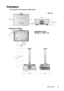 Page 65Specifications 65
Dimensions
431.0 mm (W) x 167.0 mm (H) x 320.5 mm (D)
431.0
156.0174.5167.064.083.0
316.9
26.5 73.5
320.5334.5
431.0
165.0
20.0
130.0
240.0
260.0
530.8547.8614.8
431.0
216.0334.5
Ceiling Mount Installation
*Ceiling Mount Screws:
  M4 (Max. L=12, Min. L=10)Unit: mm 