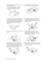 Page 44 Important safety instructions  
5. Do not block the vents while the projector is on 
(even in standby mode).
- Do not cover the projector with any item.
- Do not place the projector on a blanket, bedding or any other soft surface.  9. Do not look straight into the projector lens 
during operation. It may harm your sight. 
6. In areas where the mains power supply voltage  may fluctuate by ±10 volts, it is recommended 
that you connect the projector through a power 
stabilizer, surge protector or...