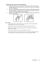 Page 13Introduction 13
Replacing the remote control batteries
1. To open the battery cover, turn the remote control over to view its back, push on 
the finger grip on the cover and slide it up in the direction of the arrow as illustrated. 
The cover will slide off.
2. Remove any existing batteries (if necessary) and install two AAA batteries observing 
the battery polarities as indicated in the base of the battery compartment. Positive 
(+) goes to positive and negative (-) goes to negative.
3. Refit the cover...