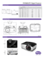 Page 2Distance Chart
Wall Mount Chart
Dimensions
MW860USTi Digital Projector
6.06”
Units: inch
3.93”
4.56”3.25”
2.95”
3.93”
6.44”12.91”4.53”5.07”
8.7”
5.75”
0.3”
2.46”
12.99”
10.94”
Screen SizeDistance from screen (inch) Vertical offset (inch)
Diagonal W
inch H
inch
Inch mm
40 1016 3421 11.57 2.6
50 1270 4226 15 3.3
60 1524 5132 18.42 3.97
80 2032 6842 25.27 5.31
100 2540 8553 32.16 6.61
120 3048 10264 39 7.95
150 3810 12780 49.33 9.92
200 5080 170106 66.49 13.26
250 6350 212132 83.66 16.57
300 7620 254159...