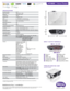 Page 2SPECIFICATIONSINPUT / OUTPUT TERMINALS
WIRELESS HDMI FHD 1080P
optional module
HT4050  |
  Home Theater
9.7”
4.7”
13”
Projection System DLP®  
Native Resolution
1080p (1920 x 1080)
Brightness2000 ANSI  Lumens
Contrast Ratio10000:1 
Display Color1.07 Billion Colors
LensF = 2.42~3.05, f = 17.22~27.37 mm
Aspect RatioNative 16:9 (5 aspect ratio selectable)
Throw Ratio1.15~1.86 (79" @ 2m)
Image Size (Maximum)196"
Zoom Ratio1.6:1
Lamp Type260W
Lamp Mode (Normal/Eco/SmartEco)*2000/3500/4000 hours...