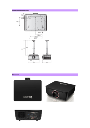 Page 5Ceiling Mount Holes (mm)
Dimension  