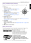 Page 15Preparing the camera for use  15
English
Using multifunctional buttons
You can choose camera settings by pressing the 4-way control or the   
button.
1.
Left/Focus:
• Scrolls left in menus.
• Selects the desired focus mode. See Selecting 
the focus mode on page 20 for details.
2.
Up/AE/AF Lock:
• Scrolls up in menus.
• Turns AE/AF Lock function on/off. See Using 
the AE/AF lock on page 20 for details.
• Rotates an image. See Rotating an image on 
page 52 for details.
3.
Right/Continuous shot:
• Scrolls...