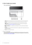 Page 2626  How to adjust your monitor  
6. How to adjust your monitor
The control panel
1.AUTO: Adjusts vertical position, phase, horizontal position and pixel clock automatically.
2.
MENU key: Activates OSD main menu and return to the previous menu or exit OSD.
3. /
Custom key: For Left/Decrease adjustment. The key is the hot key for designated 
functions. See 
Custom Key on page 40 for more information.
4. /
Display Mode key: For Right/Increase adjustment. The key is the hot key for Display 
Mode. 
5.
ENTER...