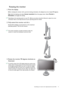 Page 17  17   Assembling your monitor with a height adjustment stand (HAS)
Rotating the monitor
1. Pivot the display.
Before rotating the monitor with a portrait viewing orientation, the display has to be rotated 90 degrees.
Right-click the desktop and select Screen resolution from the popup menu. Select Portrait in 
Orientation, and apply the setting.
 Depending on the operating system on your PC, different procedures should be followed to adjust the screen 
orientation. Refer to the help document of your...