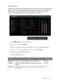 Page 35  35   Navigating the main menu
Picture menu
Available menu options may vary depending on the input sources, functions and settings. Menu 
options that are not available will become grayed out. And keys that are not available will be 
disabled and the corresponding OSD icons will disappear. For models without certain 
functions, their settings and related items will not appear on the menu.
1.  Select 
 (Menu) from the hot key menu.
2.  Use   or   to select 
Picture.
3.  Select   to go to a sub menu, and...