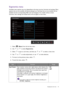 Page 45  45   Navigating the main menu
Ergonomics menu
Available menu options may vary depending on the input sources, functions and settings. Menu 
options that are not available will become grayed out. And keys that are not available will be 
disabled and the corresponding OSD icons will disappear. For models without certain 
functions, their settings and related items will not appear on the menu.
1.  Select 
 (Menu) from the hot key menu.
2.  Use   or   to select 
Ergonomics.
3.  Select   to go to a sub...