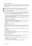 Page 2626  How to adjust your monitor  
Picture optimization
The easiest way to obtain an optimal display from an analog (D-Sub) input is to use the Auto 
Adjustment
 function. Go to Display and Auto Adjustment to optimize the currently displayed 
image to the screen.
If you wish, you can always adjust the screen geometric settings manually using geometry menu 
items. To assist you in this endeavour, BenQ has provided a screen test image utility which you 
can use to check for screen color, grayscale and line...