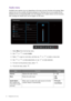 Page 3636  Navigating the main menu  
Audio menu
Available menu options may vary depending on the input sources, functions and settings. Menu 
options that are not available will become grayed out. And keys that are not available will be 
disabled and the corresponding OSD icons will disappear. For models without certain functions, 
their settings and related items will not appear on the menu.
1.  Select 
Menu from the hot key menu.
2.  Use   or   to select 
Audio.
3.  Select   to go to a sub menu, and then use...