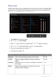 Page 35  35   Navigating the main menu
Picture menu
Available menu options may vary depending on the input sources, functions and settings. Menu 
options that are not available will become grayed out. And keys that are not available will be 
disabled and the corresponding OSD icons will disappear.
1.  Select 
Menu from the hot key menu.
2.  Use   or   to select 
Picture.
3.  Select   to go to a sub menu, and then use   or   to select a menu item.
4.  Use   or   to make adjustments, or use   to make selection....